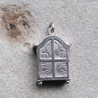 vintage Medaillon Bauernschrank Silber