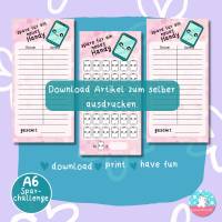 neues Handy Challenge und Tracker - Geld sparen - PDF A4 - Umschlagmethode Bild 2