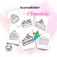 Malvorlagen Torten Kuchen Malvorlagen für Kinder Ausmalheft A4 Sofortdownload Bild 1