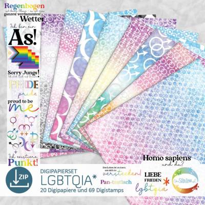 LGBTQIA, Digipapier Pride, Digistampset Vielfalt, Diversity, lesbisch, schwul, bi, trans, gender, queer, asexuell, pan