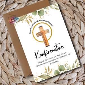 Geldgeschenk zur Konfirmation, Last-Minute Idee Geld kreativ verschenken, A4 Digitaler PDF Download zum Ausdrucken Bild 2