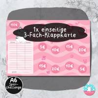 Klappkarte Katze - Sparchallenge 150 Euro - PDF A4 Download - passend für A6 Zippertaschen Bild 3