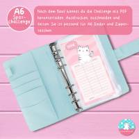 Klappkarte Katze - Sparchallenge 150 Euro - PDF A4 Download - passend für A6 Zippertaschen Bild 5