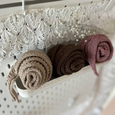 Minischal Sophie Scarf Halstuch StrickSchal gestrickt aus100% weichen Baumwolle viele Farben Geschenkidee