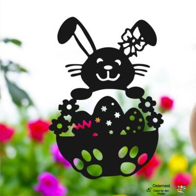 Plotter-, Lasercutter-. 3D-Druckdatei Osternest mit Hase