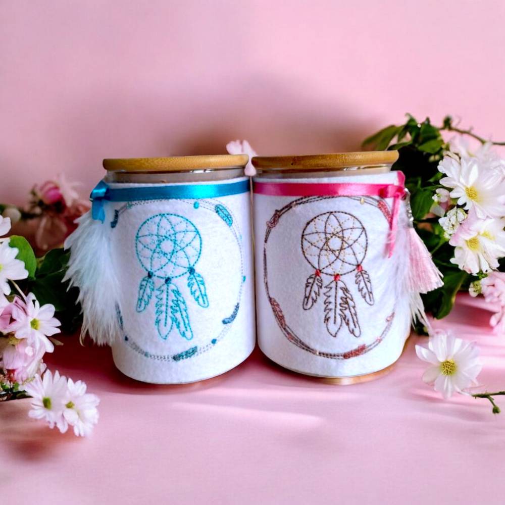 Stickdateien Set Traumfänger 02 – 6 Motive, 21 Dateien ab 10x10 cm mit Doodle-Rahmen Bild 1