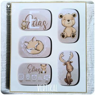 Babygeschenk | Geschenk zur Geburt personalisiert | Geburtsanzeige Geburtstafel |4019