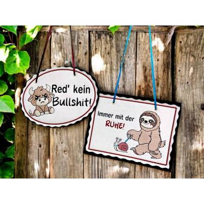 Stickdateien Set ITH Türschilder – 48 Motive, 55 Dateien, ab 10x10 cm – Lustige & liebevolle Türdeko