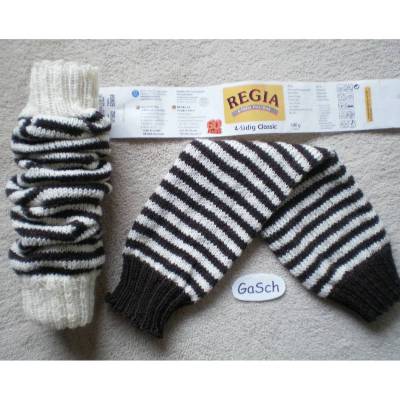 Baby-Ganzbein-Stulpen, dunkelbraun wollweiß