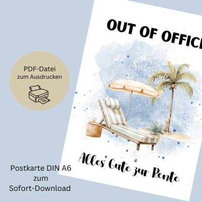 Postkarte zum Renteneintritt - Kollegenabschied