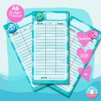 Budgettracker Kawaii Oktopus - Einnahmen Ausgaben - PDF A4 - 3er Set - Umschlagmethode - Budget Sheets Bild 1