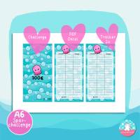 10 Euro Challenge Oktopus - Sparchallenge und Tracker - Geld sparen - PDF A4 - Umschlagmethode Bild 3
