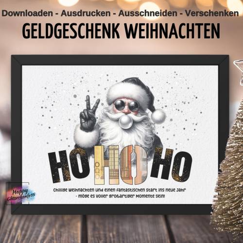 Cooles Teenager Geldgeschenk Weihnachten, Weihnachtskarte, Geld verschenken verpacken, PDF Vorlage Download