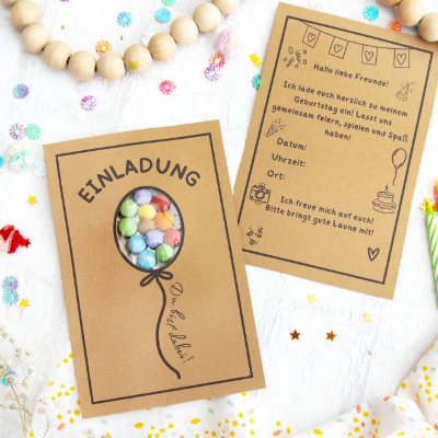 Einladung Kindergeburtstag, Schokolinsen Einladung druckbar Geburtstag Kinder digitale Geburtstagseinladung, pdf Druckvo