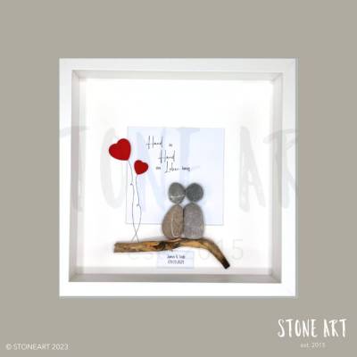Steinbild Hand in Hand – Personalisiertes Hochzeitsgeschenk, Unikat, Silberhochzeit, Goldene Hochzeit