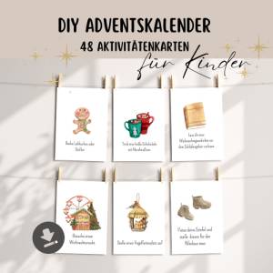 Adventskalender Kinder zum Ausdrucken, Karten zum selber machen und basteln, Adventskalender mit Unterne Bild 1