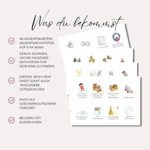Adventskalender Kinder zum Ausdrucken, Karten zum selber machen und basteln, Adventskalender mit Unterne Bild 2