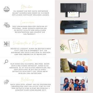 Schnitzeljagd für Unterwegs, Zoo-Suchspiel zum Ausdrucken, Spielidee für Kindergeburtstage Bild 5