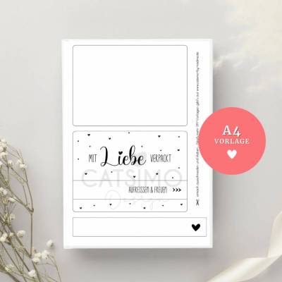 Geschenkumschlag Druckvorlage zum Aufreißen PDF Datei A4 