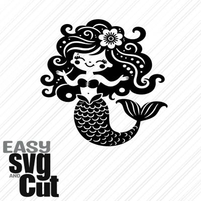 Meerjungfrau No. 9 SVG Vektorgrafik Plotter und Laserdatei Basteln DIY