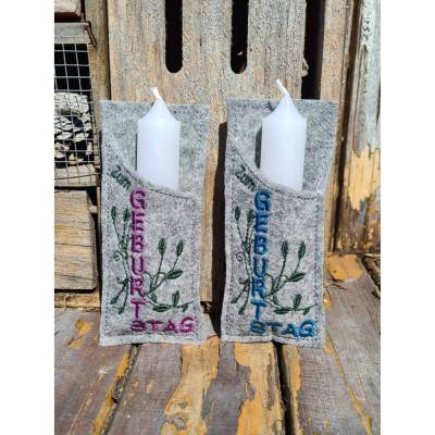 Stickdatei Kerzen Hülle ITH Geburtstag