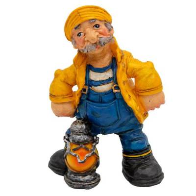 Maritime Seemann Figur mit Lampe – Deko Seebär 12cm aus Polystone