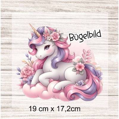 Bügelbild Einhorn Kinder Textilaufbügler DIY Aufbügler für Textilien 