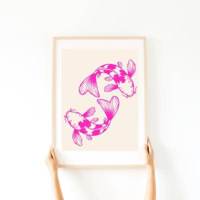 Koi Fisch Fish Nishikigoi Poster -moderne Kunst - Küche Esszimmer Wandkunst Wanddekor - Digital Poster Druck Download -