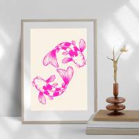 Koi Fisch Fish Nishikigoi Poster -moderne Kunst - Küche Esszimmer Wandkunst Wanddekor - Digital Poster Druck Download - Bild 4