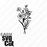 Blumenstrauß Line Art No. 1 SVG Vektorgrafik Plotter und Laserdatei Basteln DIY Bild 1
