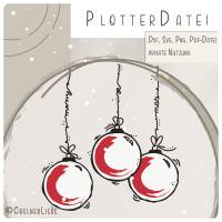 Plotterdatei Merry X-Mas – Weihnachtskugeln mit amerikanischem Flair im Handlettering-Stil Bild 1