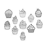 Cupcake Bundle PNG SVG Datei - Download Datei Plotterdatei - svg png Datei - Geschenkidee - Kuchen Backen Bake Liebe Bild 1