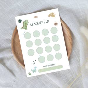 Belohnungsplan für Kinder, Belohnungstafel Dino, Wochenplan mit Belohnung für Kinder, Verstärkerplan PDF Download Bild 4