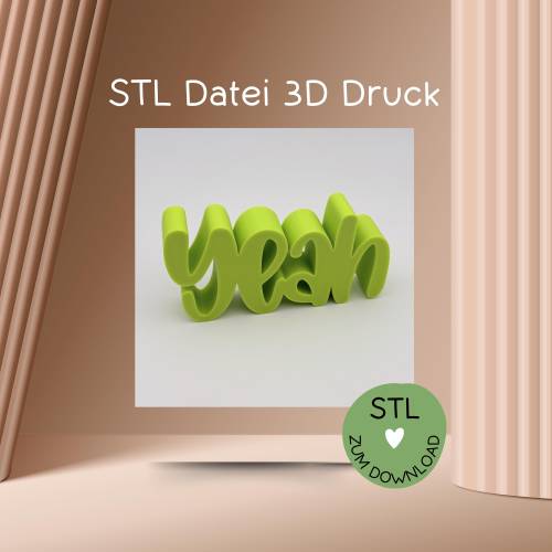 Digitale Datei, 3D-Druckdatei, STL, Schriftzug 