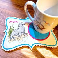Maritimes MugRug Stickdatei Set ITH ab 13x18 cm – Untersetzer mit Anker, Leuchtturm & Robbe Bild 10