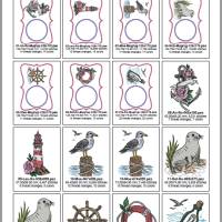 Maritimes MugRug Stickdatei Set ITH ab 13x18 cm – Untersetzer mit Anker, Leuchtturm & Robbe Bild 3