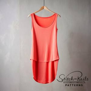 Sleeveless Long Top Pattern | Wide Neck Top Pattern | Jersey Top Pattern | Basic Top Pattern | Women Top Pattern | Long Bild 3
