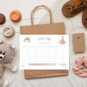 Babyparty Spiel, Baby Stadt Land Fluss Spiel in Größe A4 & A5, digitaler Download Bild 3