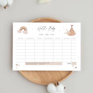 Babyparty Spiel, Baby Stadt Land Fluss Spiel in Größe A4 & A5, digitaler Download Bild 5