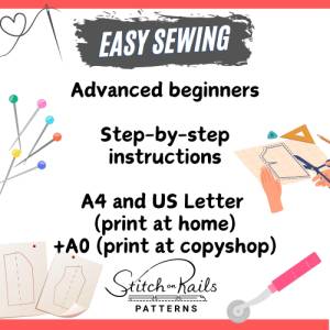 Loose Fit Top Pattern | Wide Neck Top Pattern | Full fitted Sleeves | Long Top Pattern | Basic Top Pattern | Women Top P Bild 2