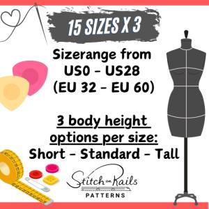 Loose Fit Top Pattern | Wide Neck Top Pattern | Full fitted Sleeves | Long Top Pattern | Basic Top Pattern | Women Top P Bild 4