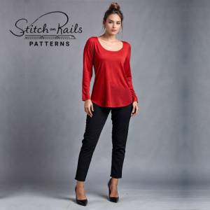 Loose Fit Top Pattern | Wide Neck Top Pattern | Full fitted Sleeves | Long Top Pattern | Basic Top Pattern | Women Top P Bild 5