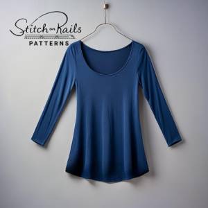 Loose Fit Top Pattern | Wide Neck Top Pattern | Full fitted Sleeves | Long Top Pattern | Basic Top Pattern | Women Top P Bild 6