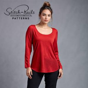 Loose Fit Top Pattern | Wide Neck Top Pattern | Full fitted Sleeves | Long Top Pattern | Basic Top Pattern | Women Top P Bild 8