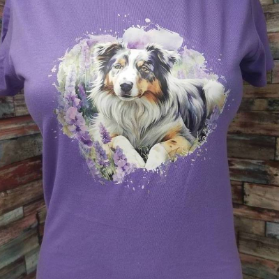 T-Shirt B&C Woman gr L in Lila mit Aussie print