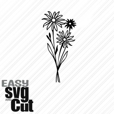 Blumenstrauß Line Art No. 8 SVG Vektorgrafik Plotter und Laserdatei Basteln DIY