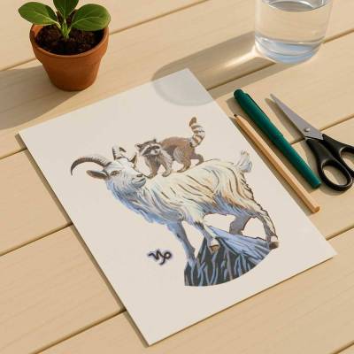 Clipart, Sternzeichen Steinbock, sofortiger Download