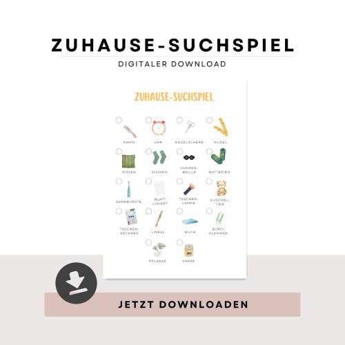 Schnitzeljagd für Kindergeburtstage, Spielidee für Zuhause, Suchspiel als digitaler Download zum Ausdruckenen