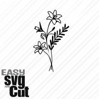 Blumenstrauß Line Art No. 11 SVG Vektorgrafik Plotter und Laserdatei Basteln DIY Bild 1