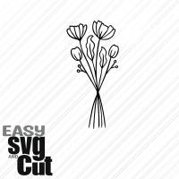 Blumenstrauß Line Art No. 12 SVG Vektorgrafik Plotter und Laserdatei Basteln DIY Bild 1